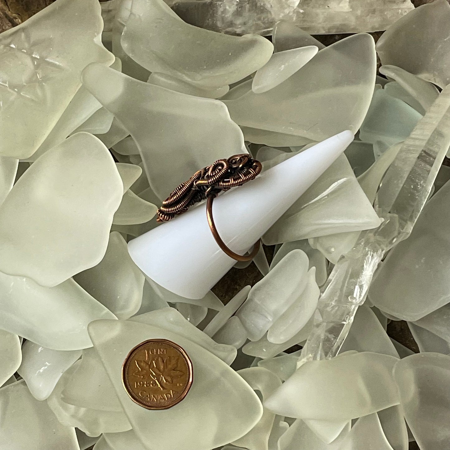 Copper Coils Ring size 12