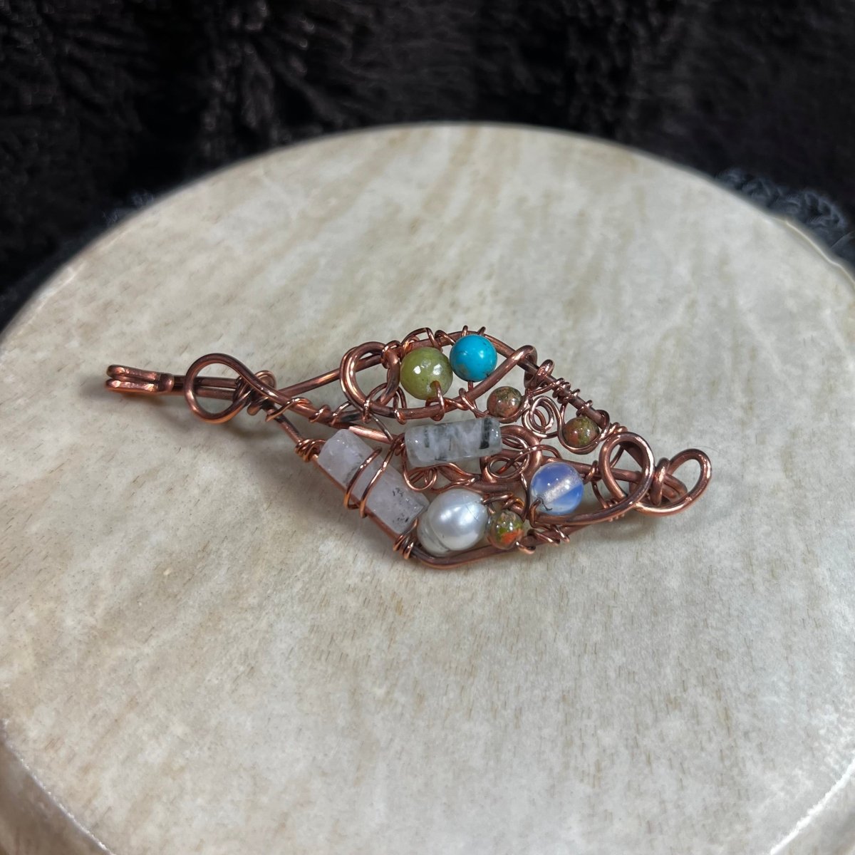 Bead Soup Diamond Shaped Pendant - Mother Of Metal - Copper - For Her - For Him - Charms & Pendants