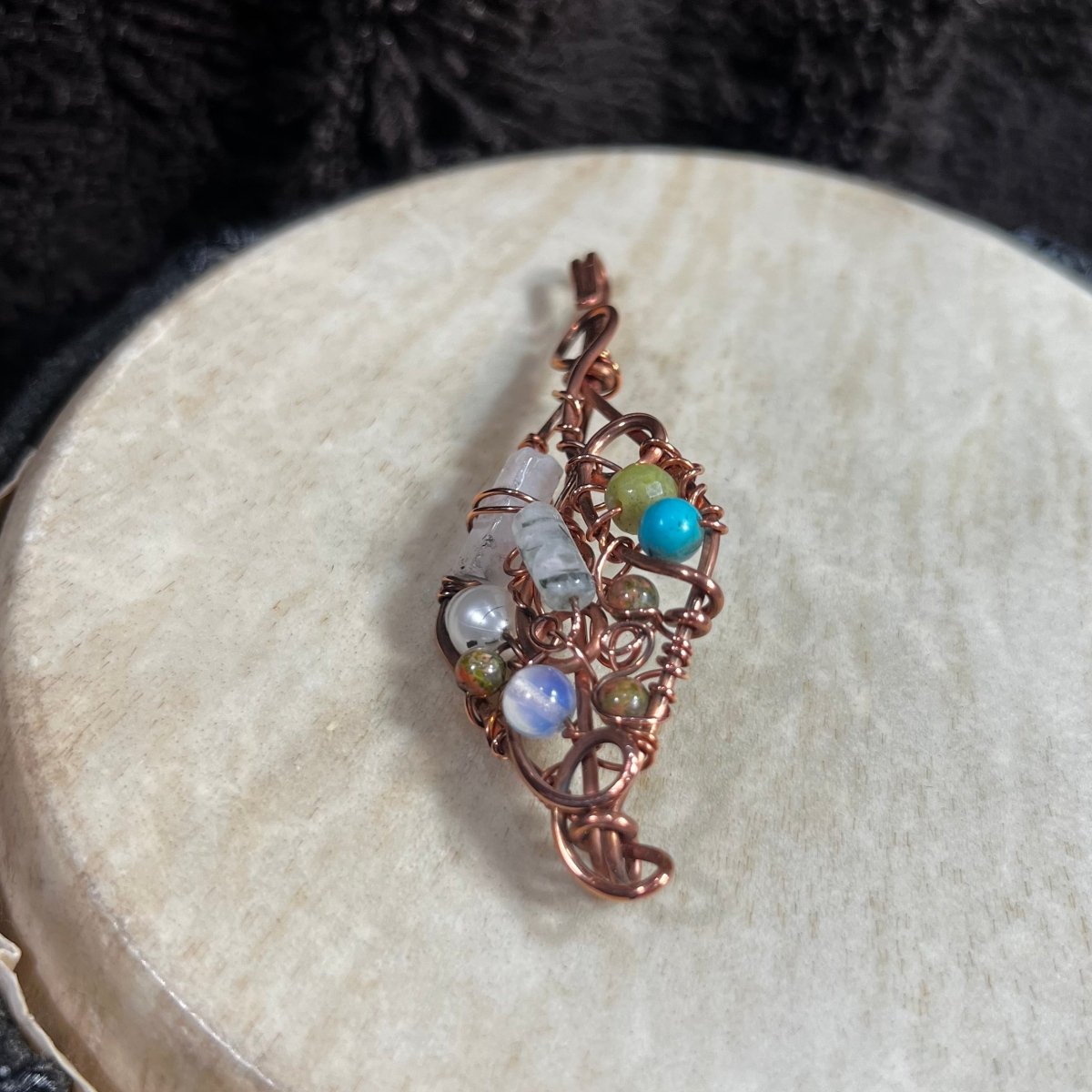 Bead Soup Diamond Shaped Pendant - Mother Of Metal - Copper - For Her - For Him - Charms & Pendants