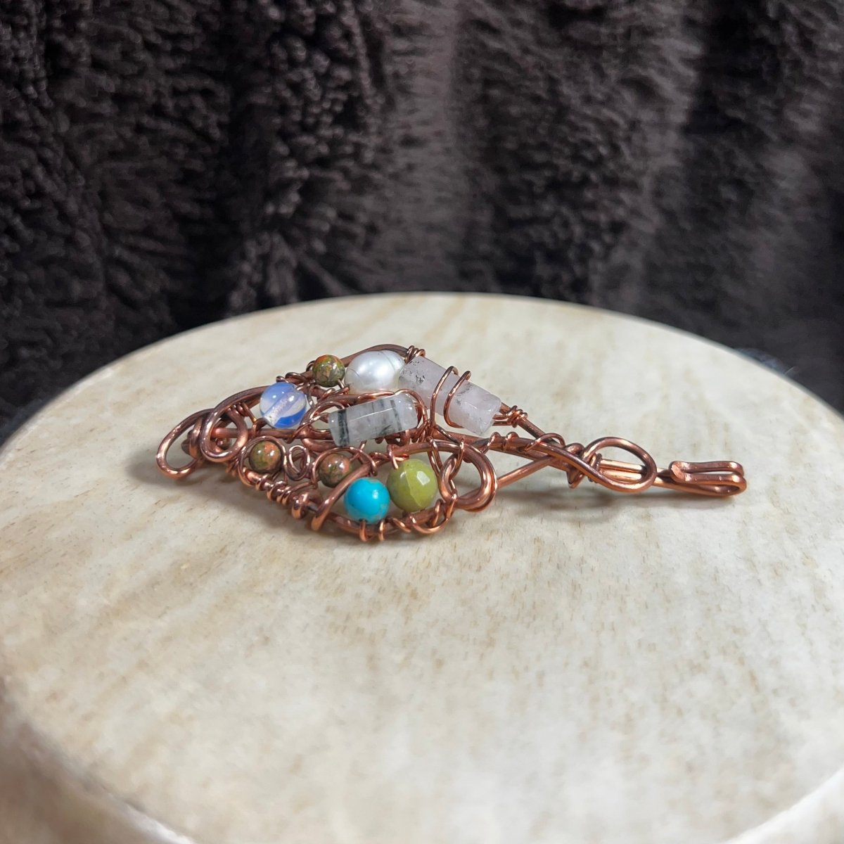 Bead Soup Diamond Shaped Pendant - Mother Of Metal - Copper - For Her - For Him - Charms & Pendants