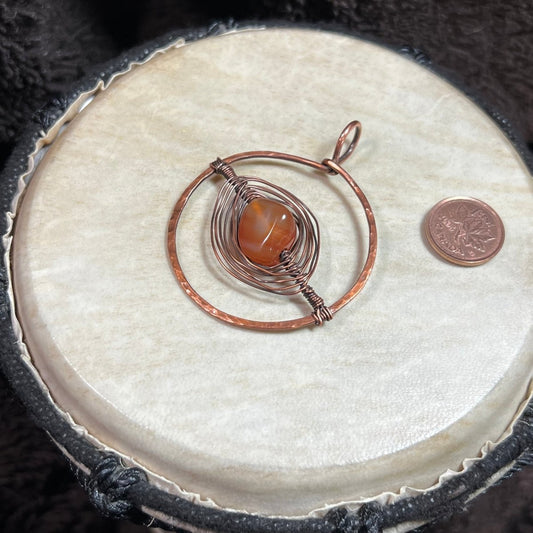 Carnelian and Copper Pendant - Mother Of Metal - carnelian - Copper - For Her - Charms & Pendants