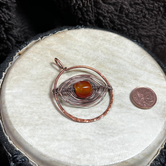 Carnelian and Copper Pendant - Mother Of Metal - carnelian - Copper - For Her - Charms & Pendants