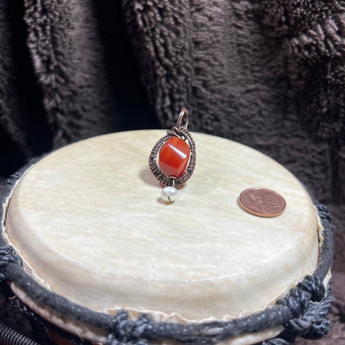 Carnelian & Fresh Water Pearl Pendant - Mother Of Metal - carnelian - For Her - For Him - Charms & Pendants