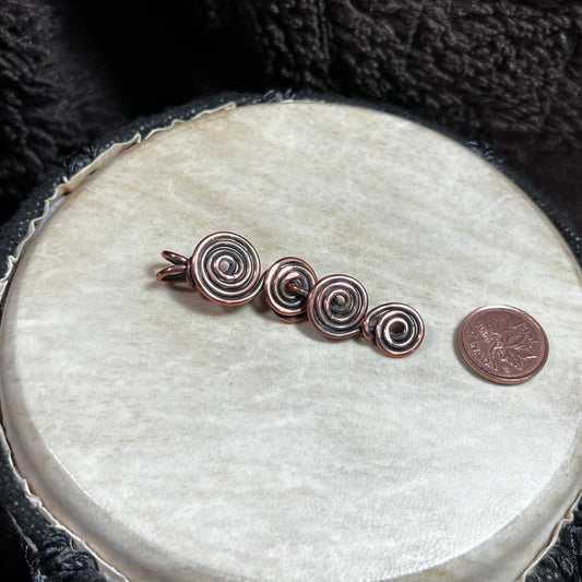 Copper Spirals Drop Pendant - Mother Of Metal - Copper - For Her - For Him - Charms & Pendants