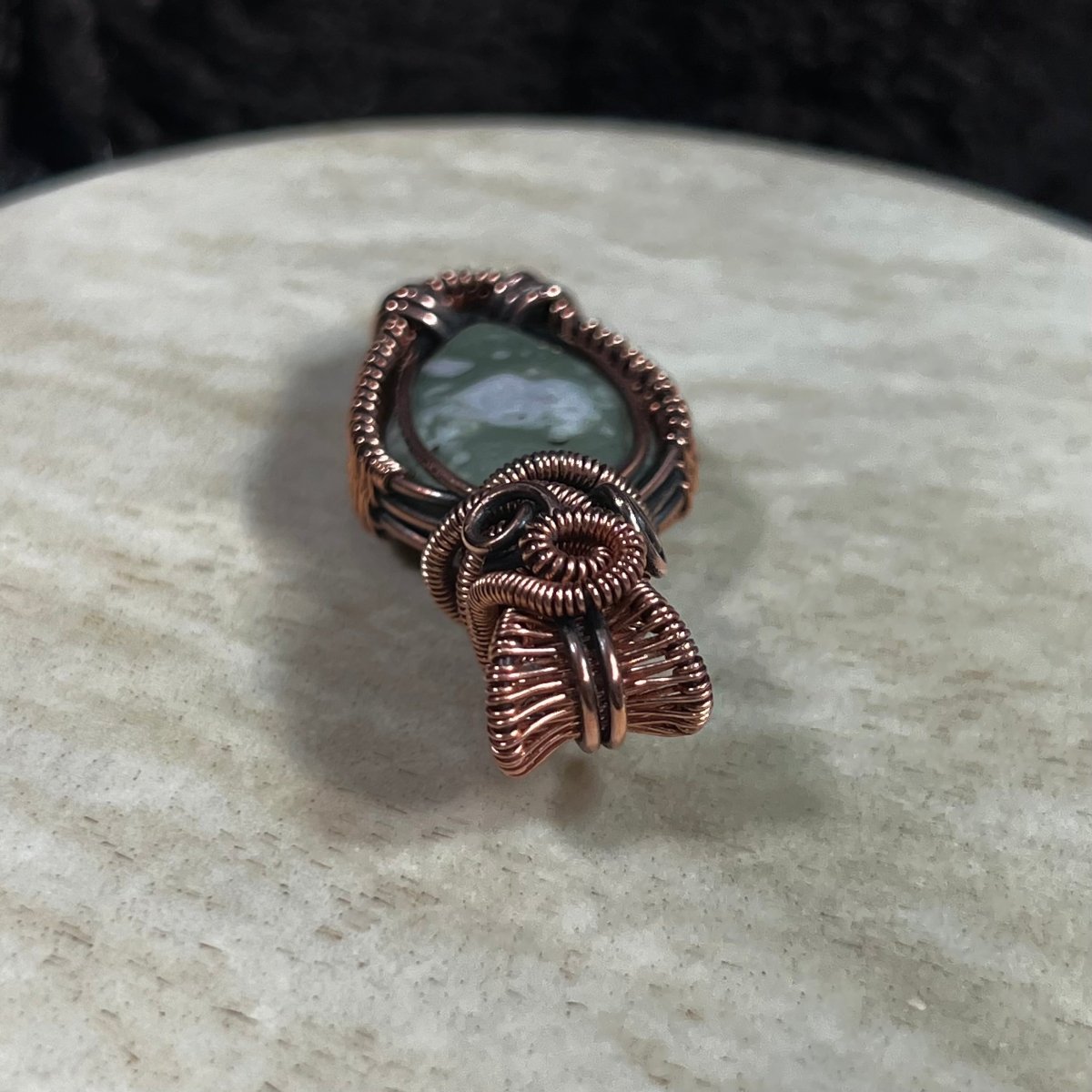 Flower Agate Pendant - Mother Of Metal - Copper - flower agate - For Her - Charms & Pendants