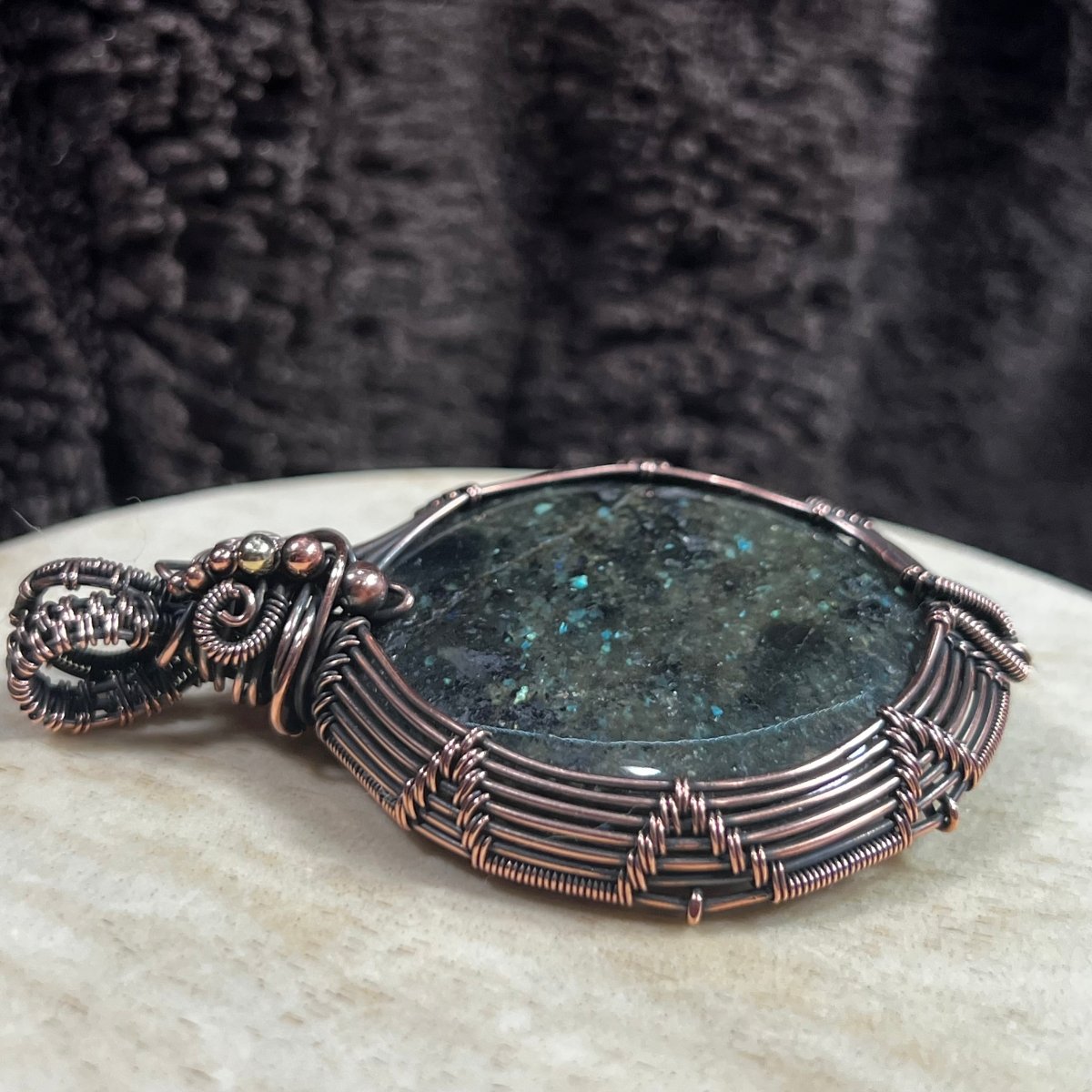 Galaxyite Palmstone Pendant - Mother Of Metal - Copper - For Her - For Him - Charms & Pendants
