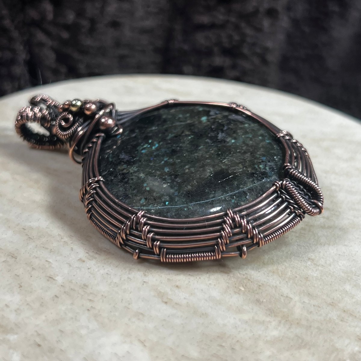 Galaxyite Palmstone Pendant - Mother Of Metal - Copper - For Her - For Him - Charms & Pendants