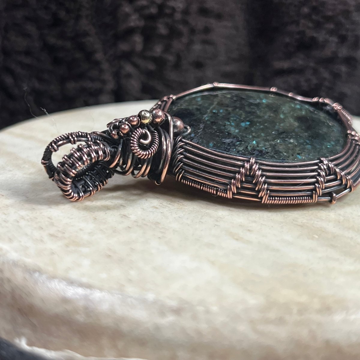 Galaxyite Palmstone Pendant - Mother Of Metal - Copper - For Her - For Him - Charms & Pendants