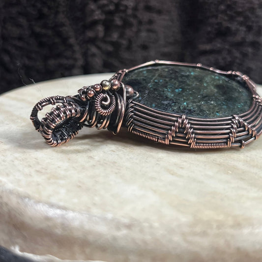 Galaxyite Palmstone Pendant - Mother Of Metal - Copper - For Her - For Him - Charms & Pendants