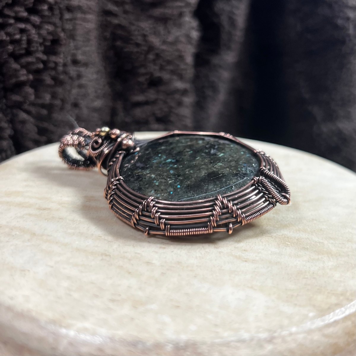 Galaxyite Palmstone Pendant - Mother Of Metal - Copper - For Her - For Him - Charms & Pendants