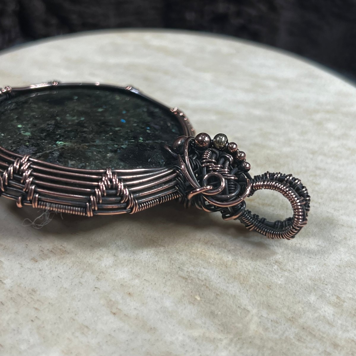 Galaxyite Palmstone Pendant - Mother Of Metal - Copper - For Her - For Him - Charms & Pendants