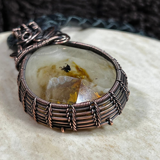 Golden Healer Hematoid Quartz Necklace - Mother Of Metal - Copper - For Her - For Him - Necklaces
