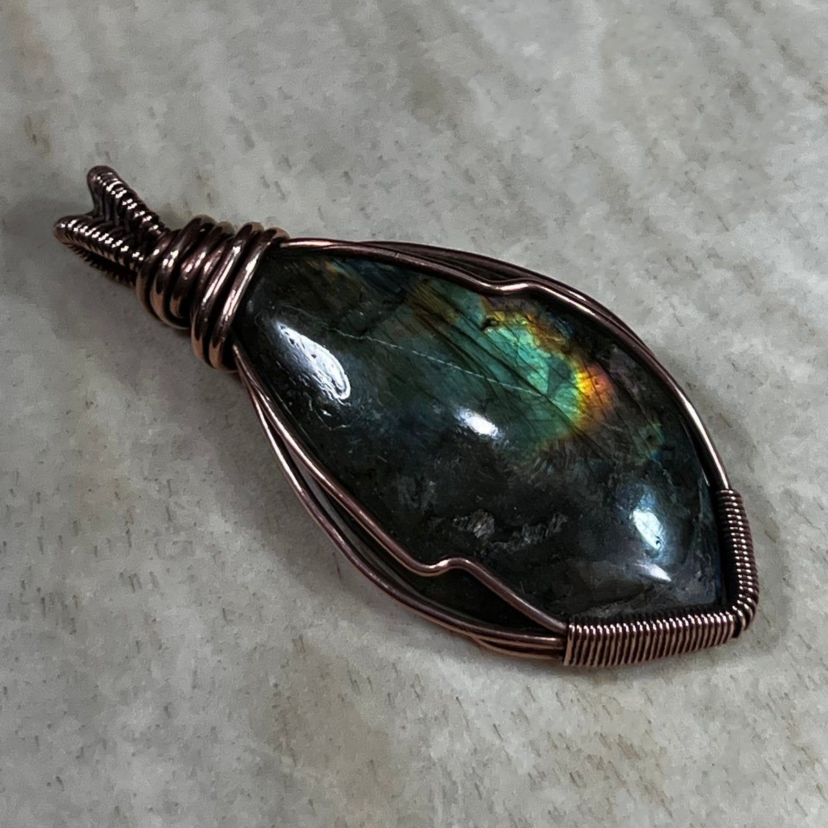 Labradorite Pendant - Mother Of Metal - Copper - For Her - For Him - Charms & Pendants