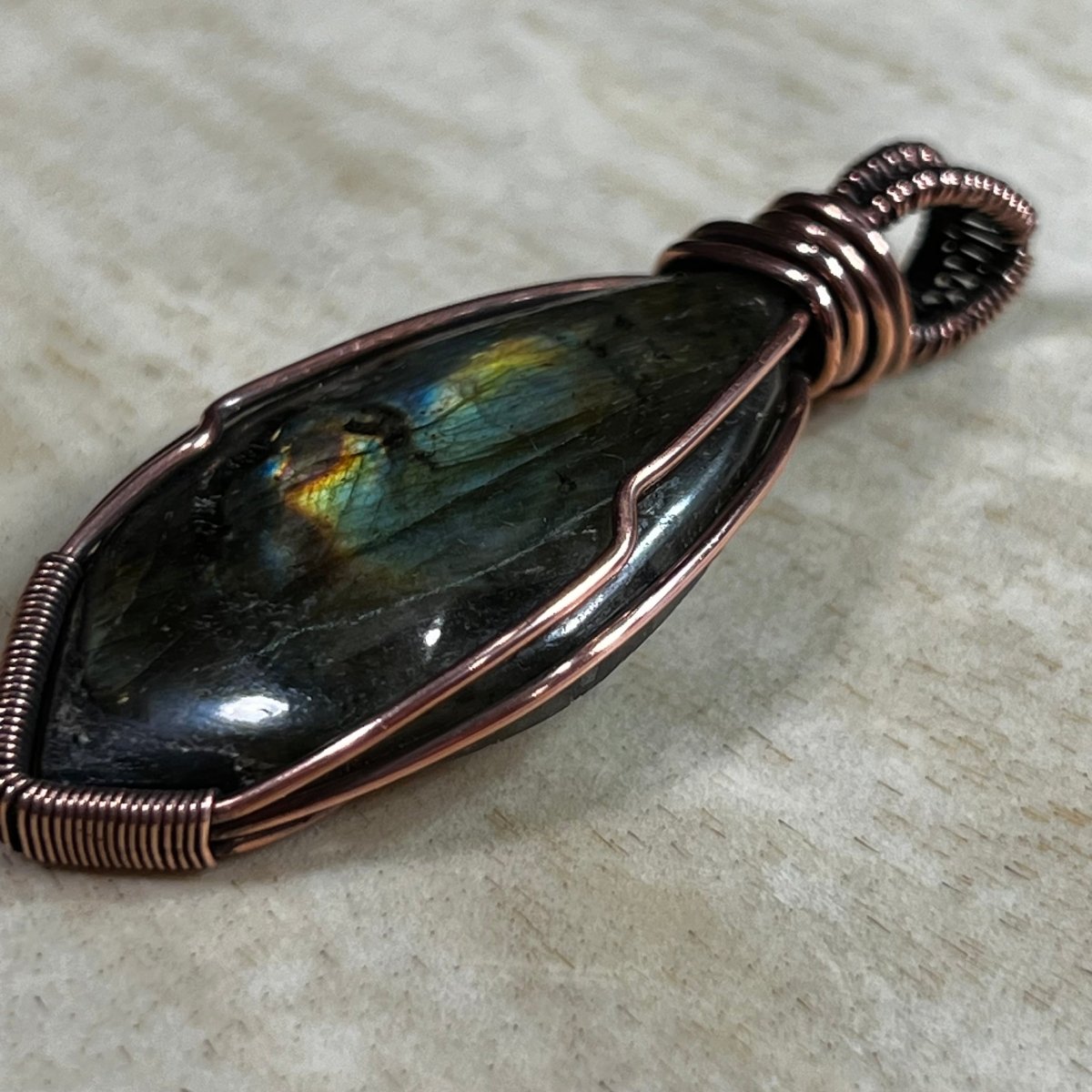Labradorite Pendant - Mother Of Metal - Copper - For Her - For Him - Charms & Pendants