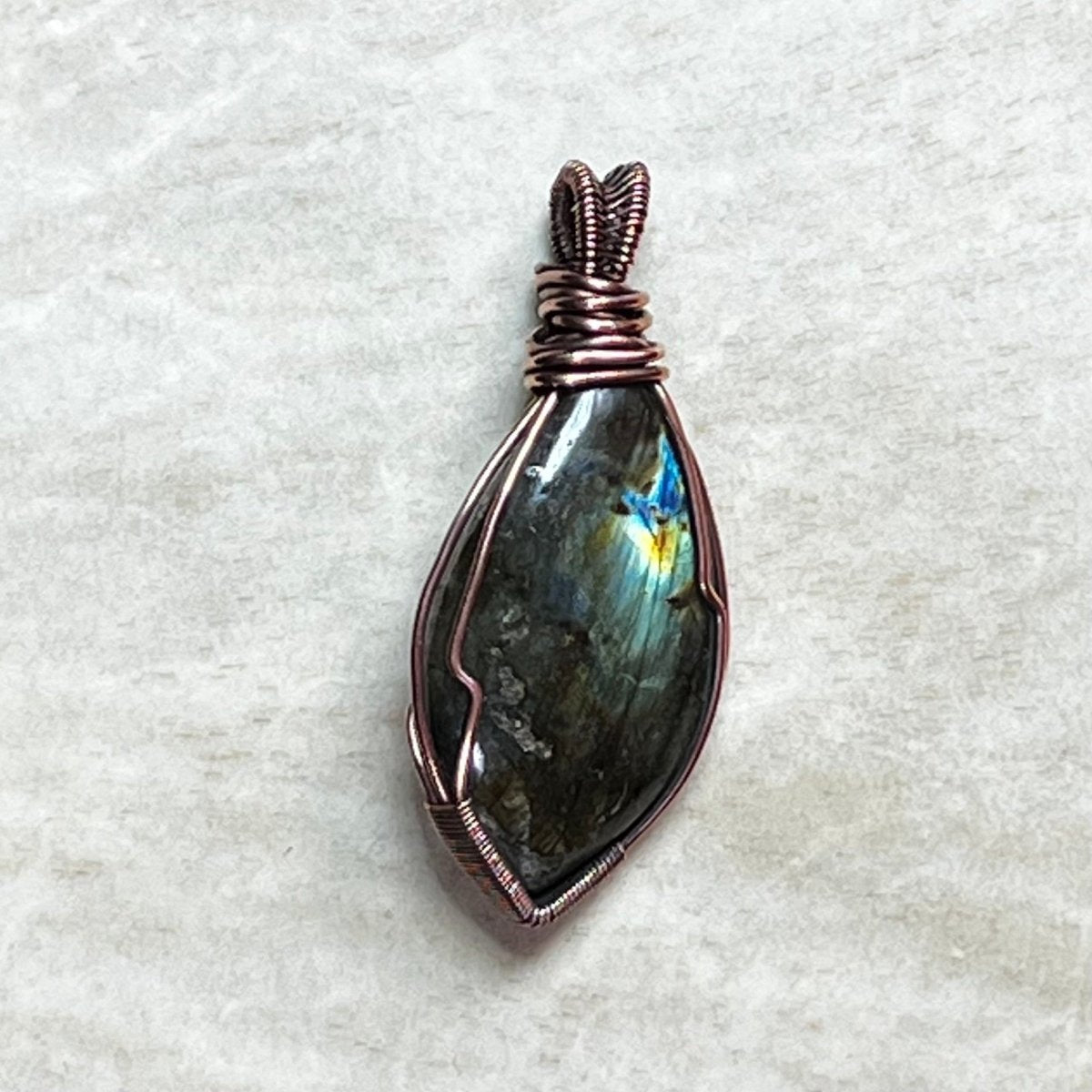 Labradorite Pendant - Mother Of Metal - Copper - For Her - For Him - Charms & Pendants