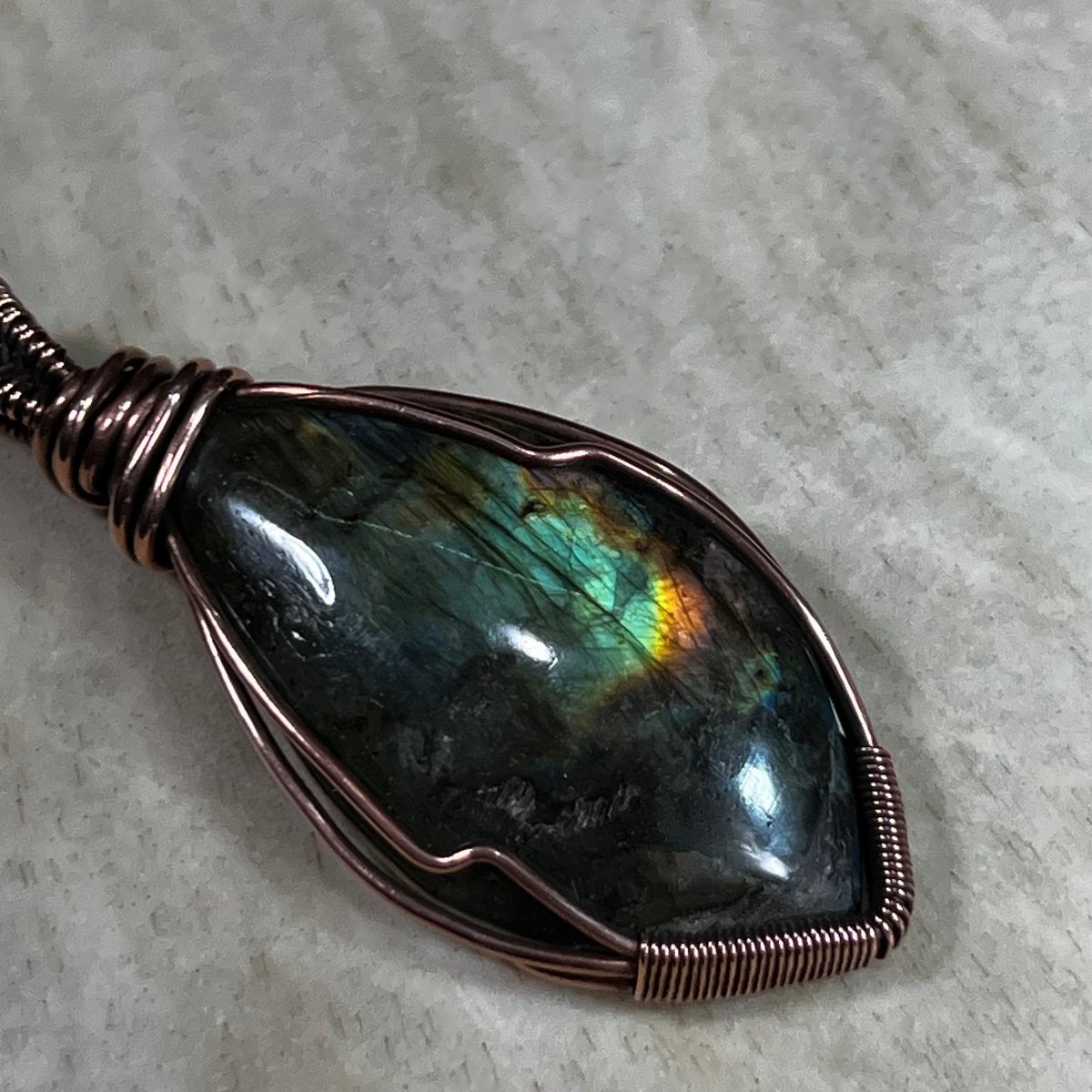 Labradorite Pendant - Mother Of Metal - Copper - For Her - For Him - Charms & Pendants