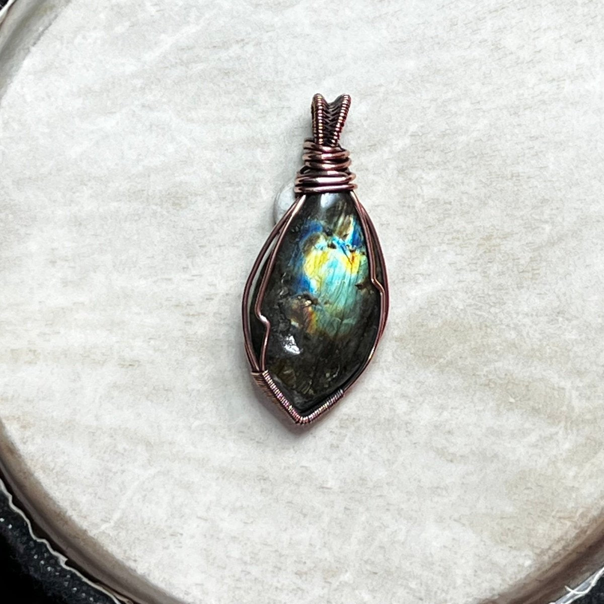 Labradorite Pendant - Mother Of Metal - Copper - For Her - For Him - Charms & Pendants