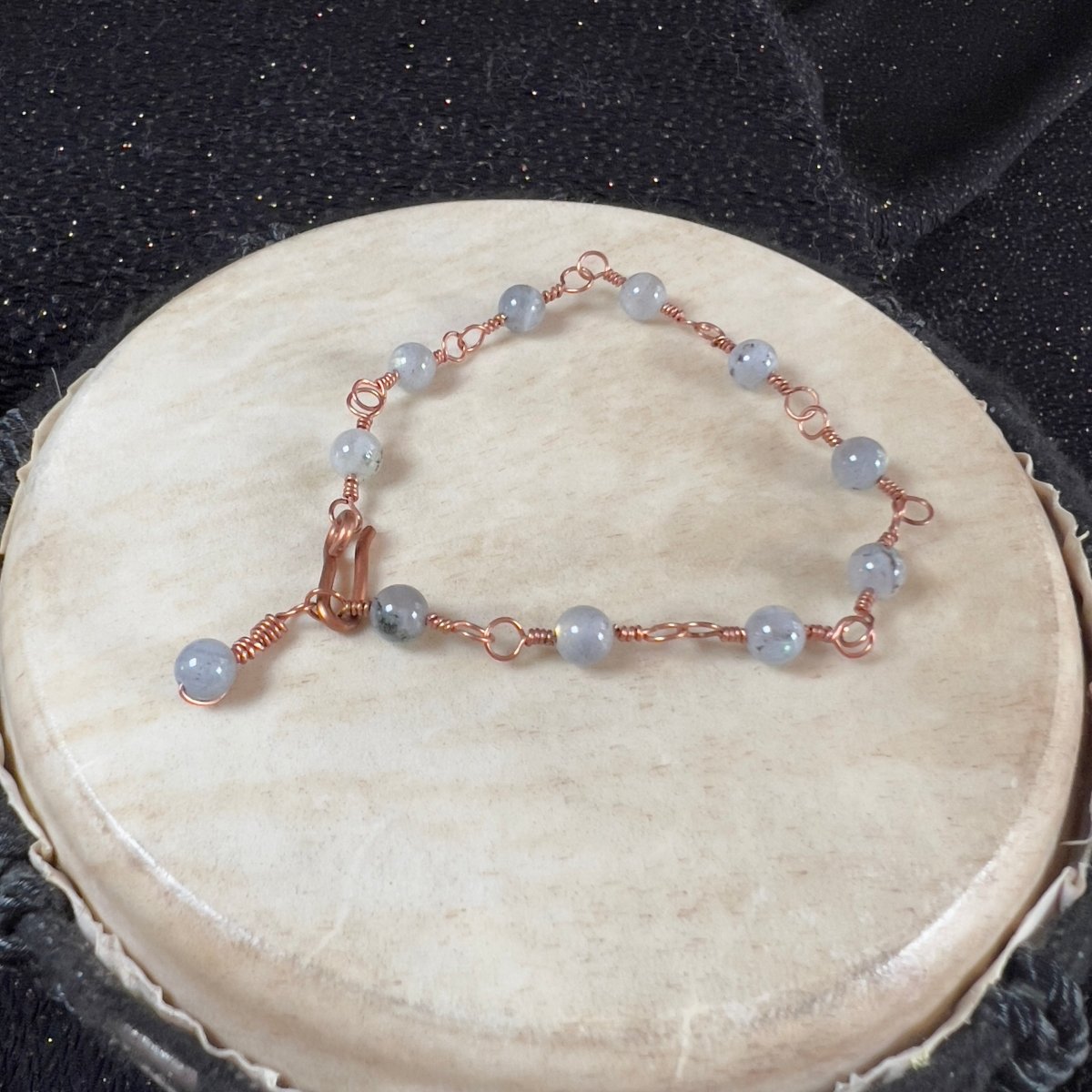 Labradorite Rosary - Style Bracelet - Mother Of Metal - Copper - For Her - For Him - beaded chain links