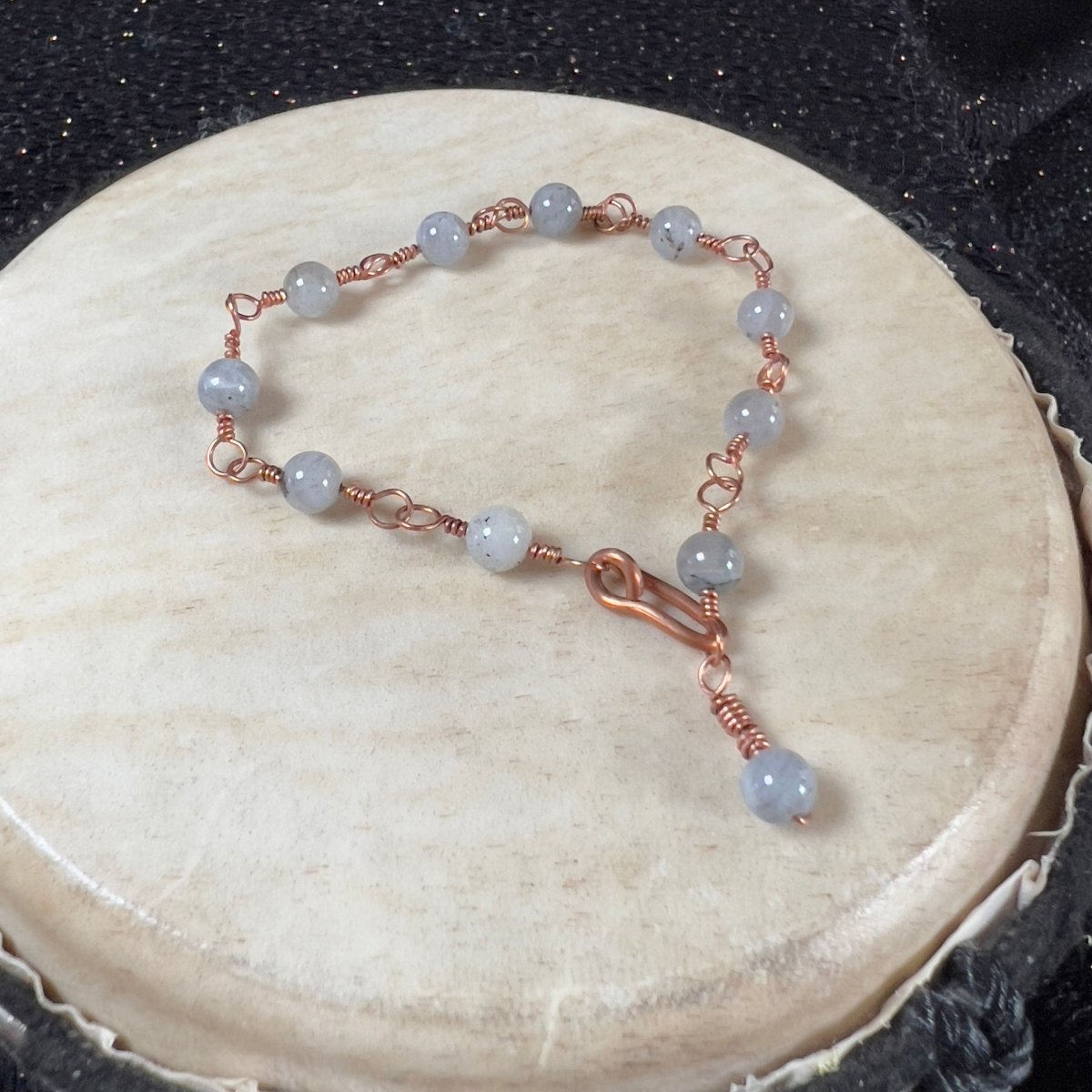 Labradorite Rosary - Style Bracelet - Mother Of Metal - Copper - For Her - For Him - beaded chain links