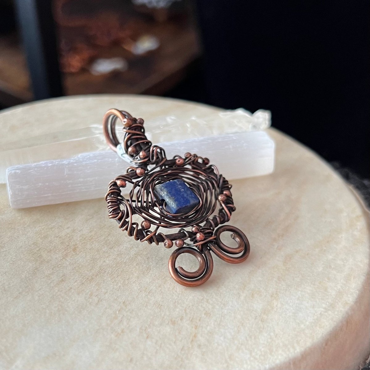 Lapis Lazuli and Reclaimed Copper Pendant - Mother Of Metal - AG Collection - Copper - For Her - Pendants