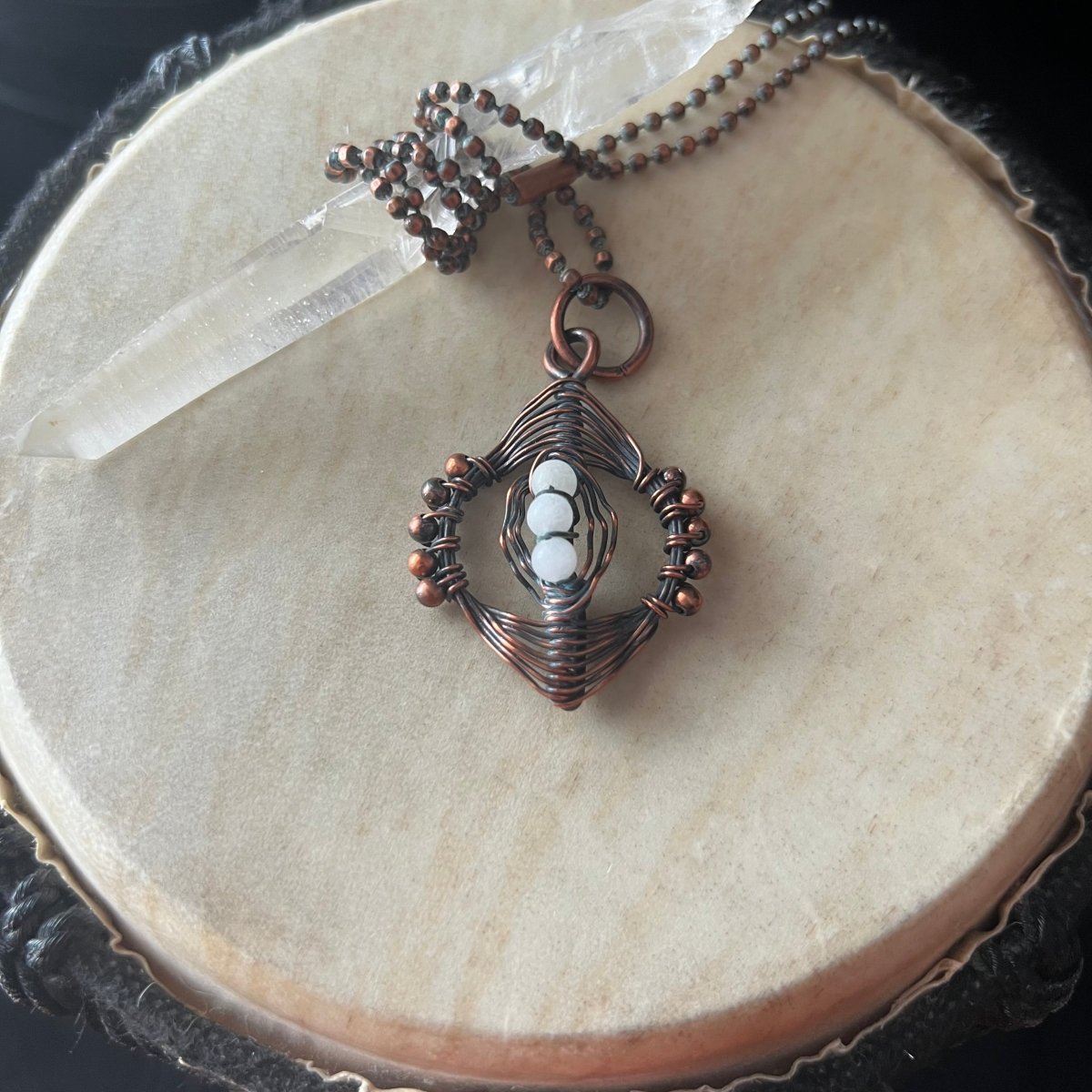 Moonstone and Copper Necklace - Mother Of Metal - Copper - For Her - For Him - Necklaces
