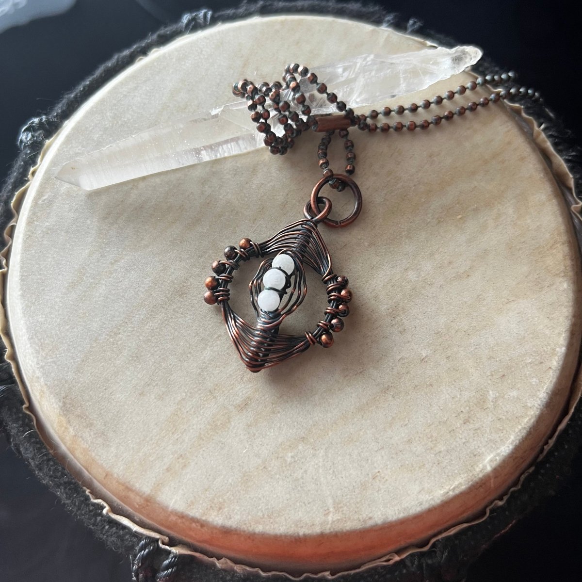 Moonstone and Copper Necklace - Mother Of Metal - Copper - For Her - For Him - Necklaces