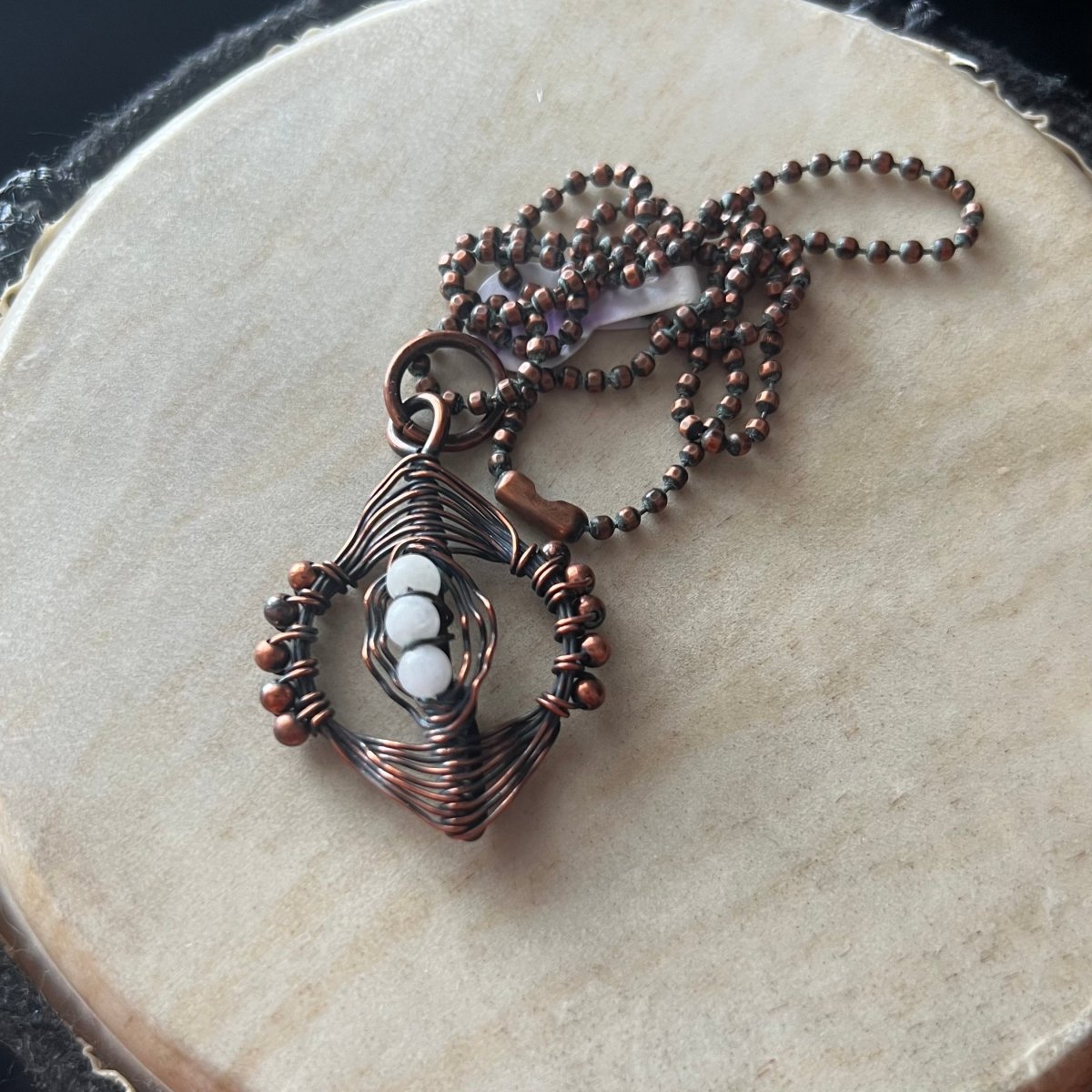 Moonstone and Copper Necklace - Mother Of Metal - Copper - For Her - For Him - Necklaces