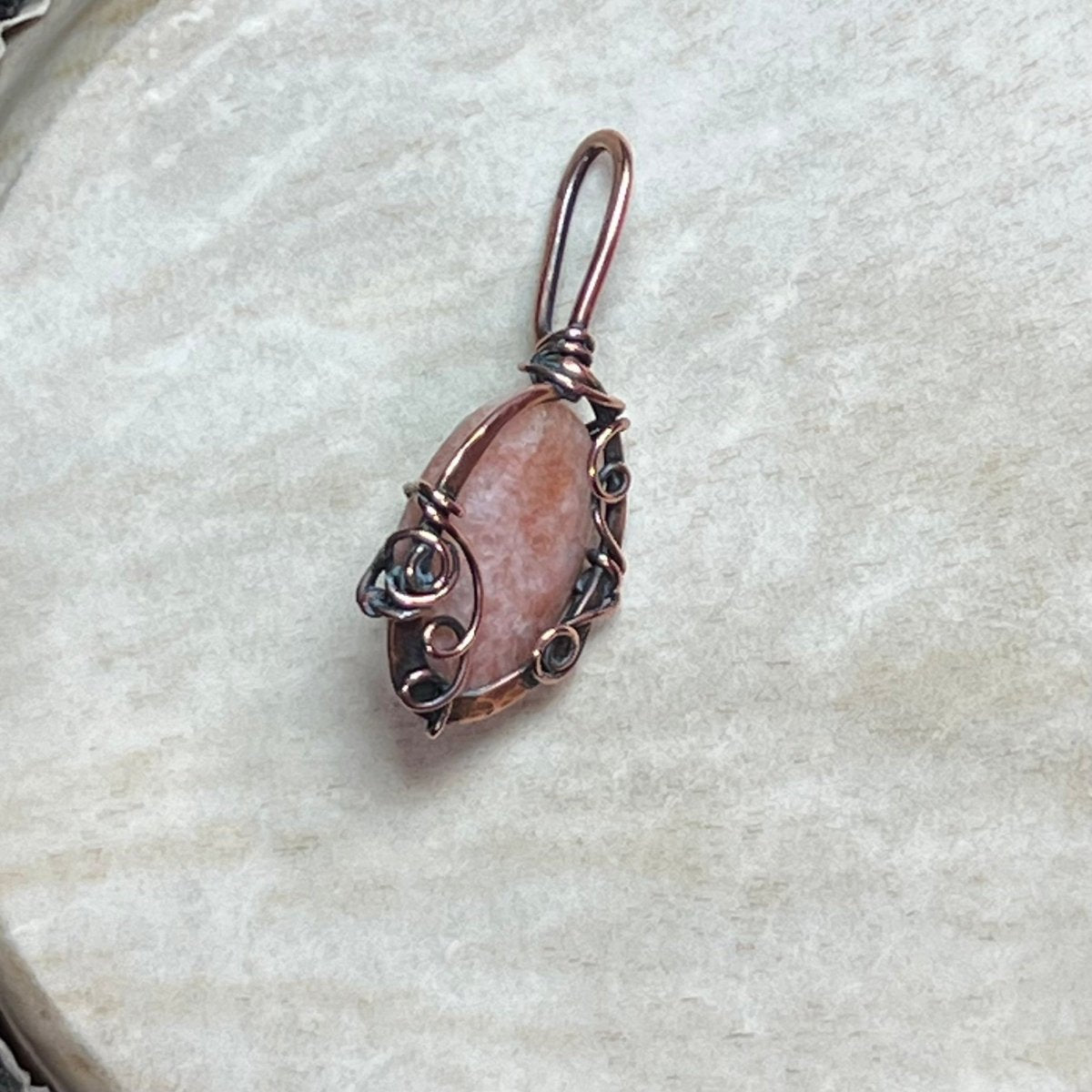 Natural Sunstone Pendant - Mother Of Metal - Copper - For Her - For Necks - Charms & Pendants