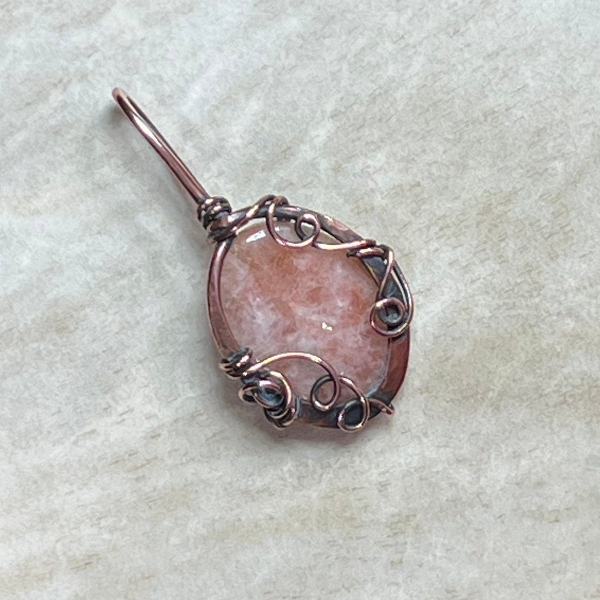 Natural Sunstone Pendant - Mother Of Metal - Copper - For Her - For Necks - Charms & Pendants