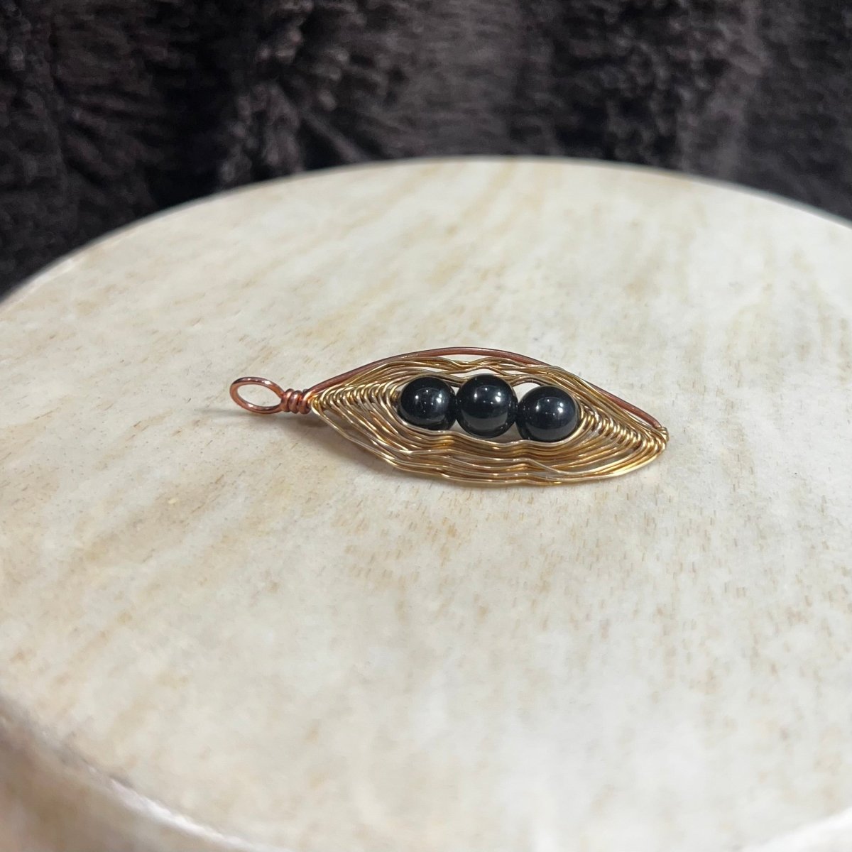 Rainbow Obsidian Brass Copper Pendant - Mother Of Metal - Copper - For Her - For Him - Charms & Pendants