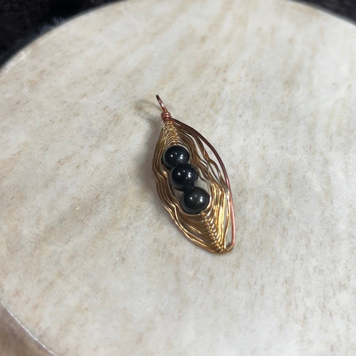 Rainbow Obsidian Brass Copper Pendant - Mother Of Metal - Copper - For Her - For Him - Charms & Pendants