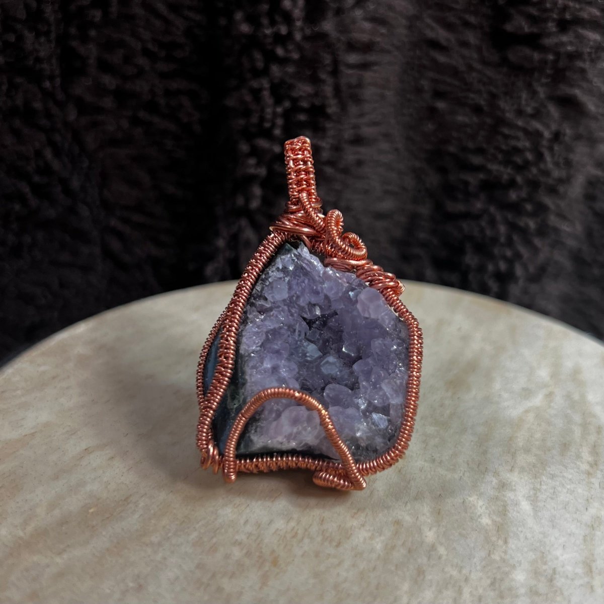 Raw Amethyst Cluster Pendant - Mother Of Metal - amethyst - Copper - For Her - Charms & Pendants