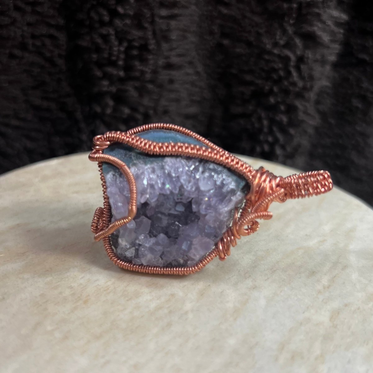 Raw Amethyst Cluster Pendant - Mother Of Metal - amethyst - Copper - For Her - Charms & Pendants