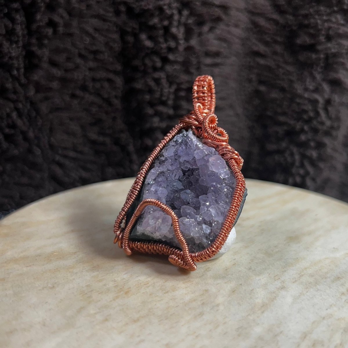 Raw Amethyst Cluster Pendant - Mother Of Metal - amethyst - Copper - For Her - Charms & Pendants