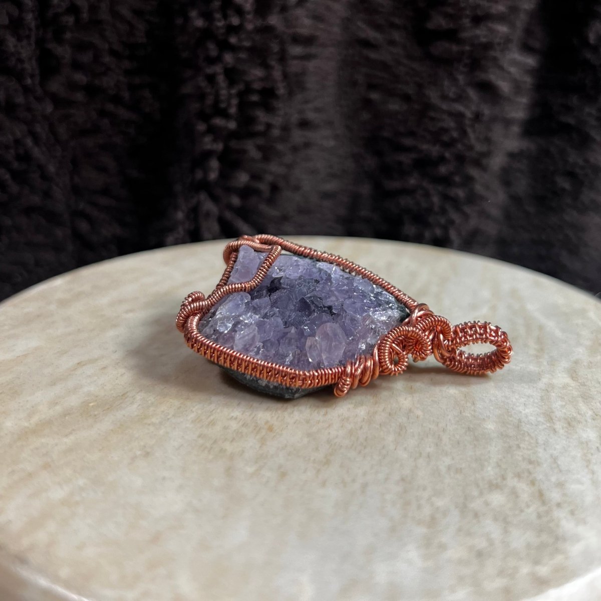 Raw Amethyst Cluster Pendant - Mother Of Metal - amethyst - Copper - For Her - Charms & Pendants