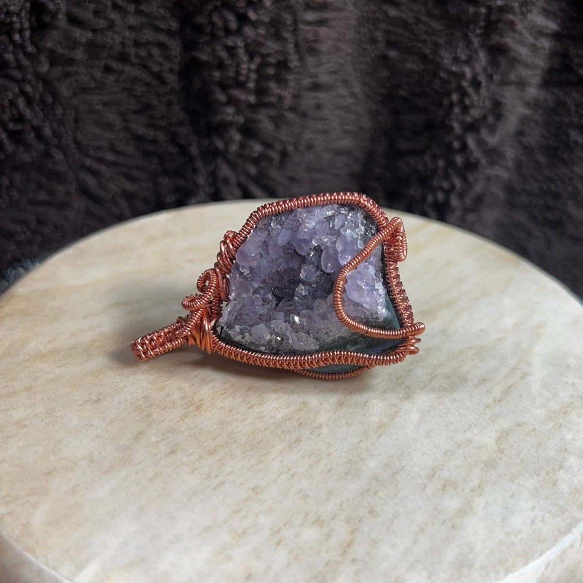 Raw Amethyst Cluster Pendant - Mother Of Metal - amethyst - Copper - For Her - Charms & Pendants
