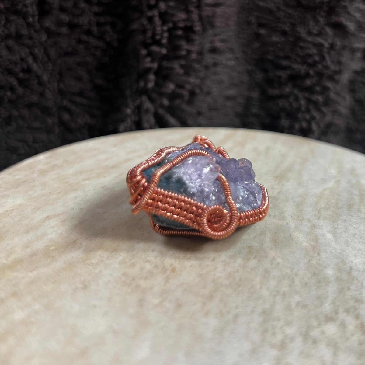 Raw Amethyst Cluster Pendant - Mother Of Metal - amethyst - Copper - For Her - Charms & Pendants