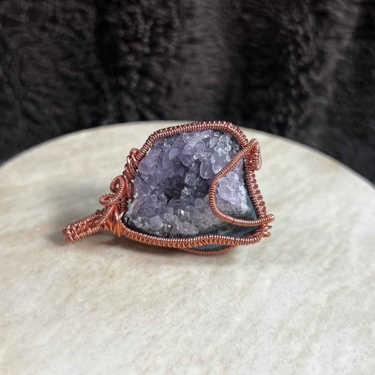 Raw Amethyst Cluster Pendant - Mother Of Metal - amethyst - Copper - For Her - Charms & Pendants