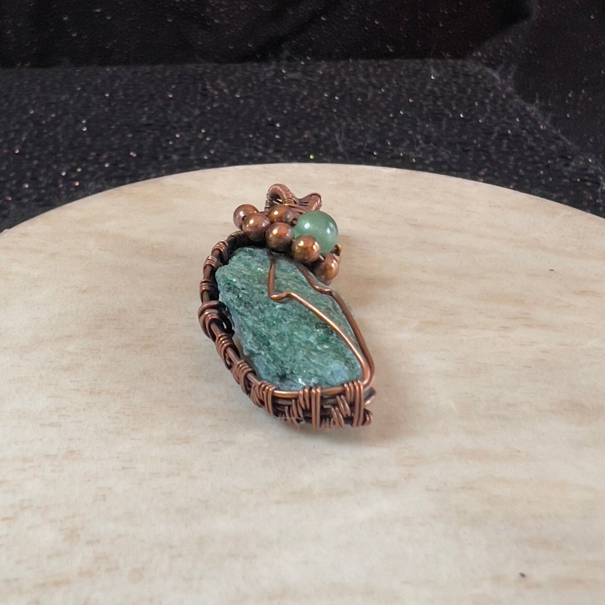 Raw Green Aventurine Pendant - Mother Of Metal - Copper - For Her - For Him - Charms & Pendants