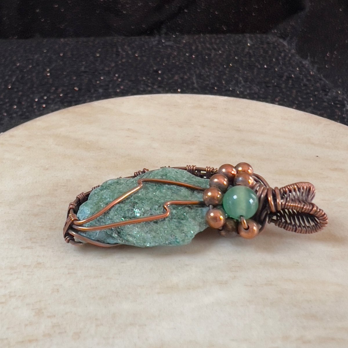 Raw Green Aventurine Pendant - Mother Of Metal - Copper - For Her - For Him - Charms & Pendants