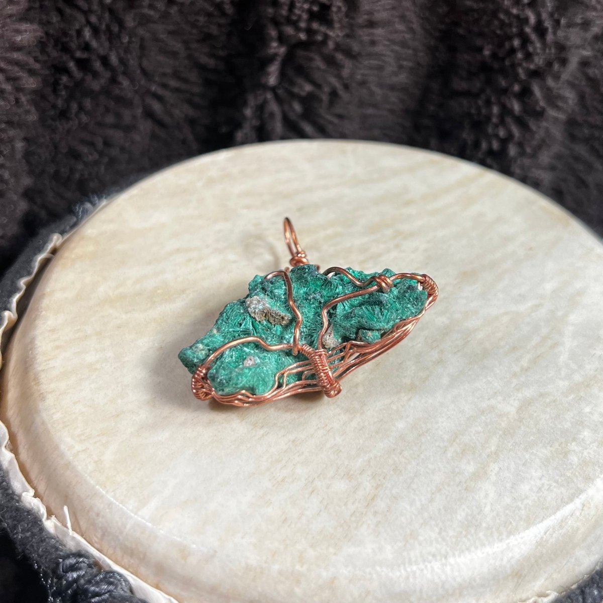 Raw Malachite Baobab Pendant - Mother Of Metal - Copper - For Her - For Him - Charms & Pendants