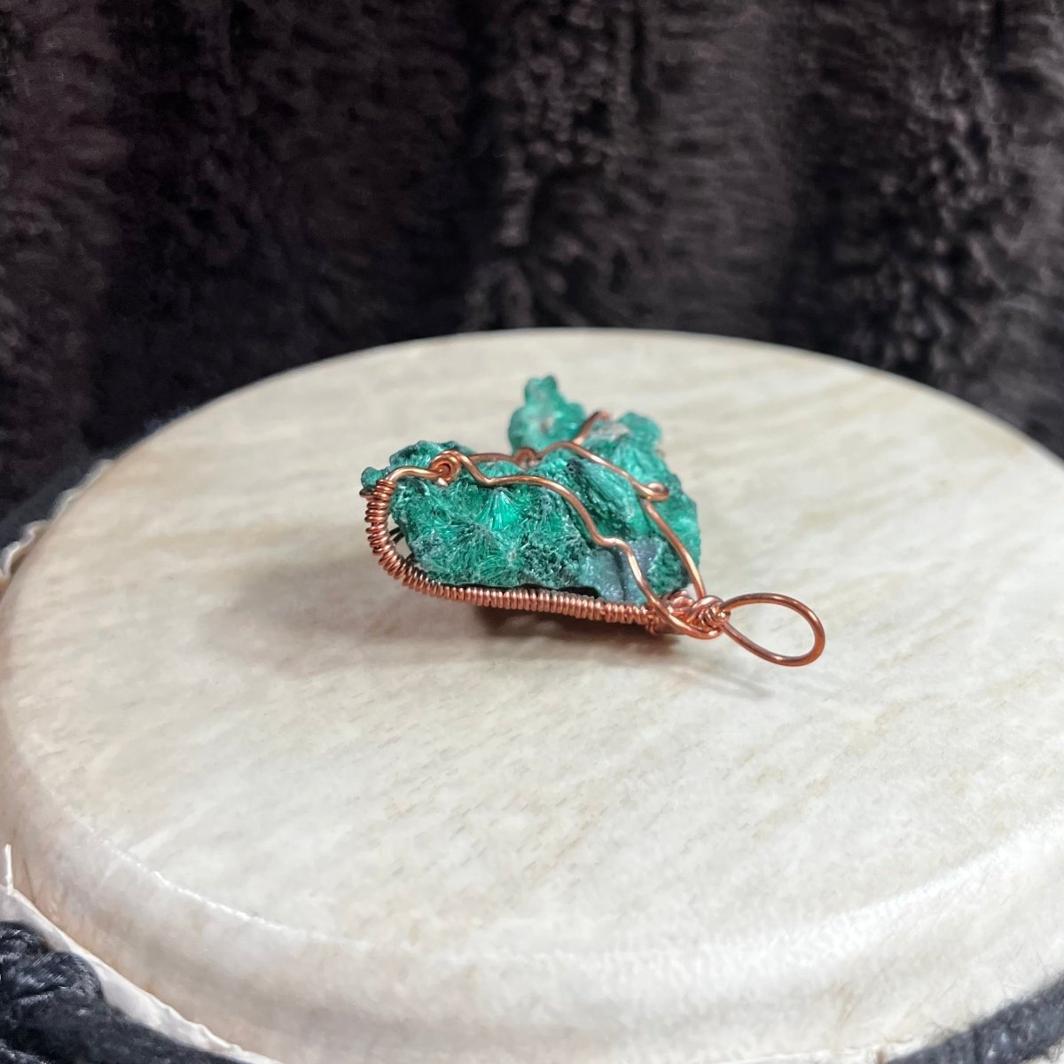 Raw Malachite Baobab Pendant - Mother Of Metal - Copper - For Her - For Him - Charms & Pendants