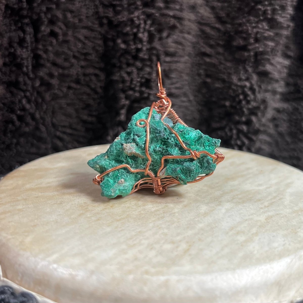 Raw Malachite Baobab Pendant - Mother Of Metal - Copper - For Her - For Him - Charms & Pendants