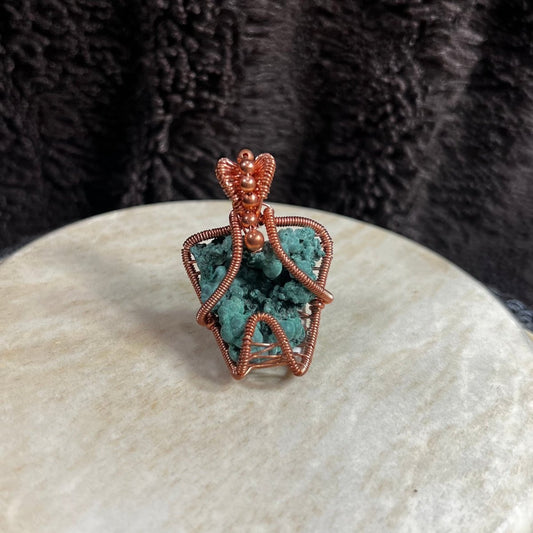 Raw Malachite Copper Wrapped Pendant - Mother Of Metal - Copper - For Her - For Him - Charms & Pendants
