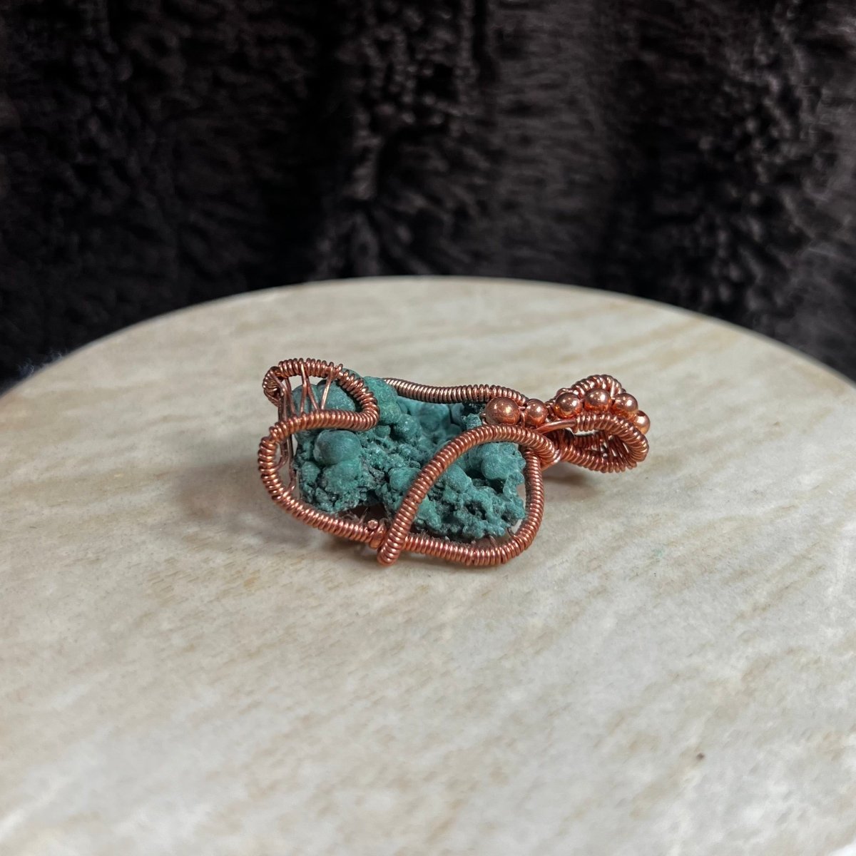 Raw Malachite Copper Wrapped Pendant - Mother Of Metal - Copper - For Her - For Him - Charms & Pendants