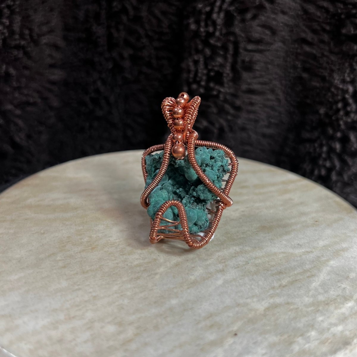 Raw Malachite Copper Wrapped Pendant - Mother Of Metal - Copper - For Her - For Him - Charms & Pendants