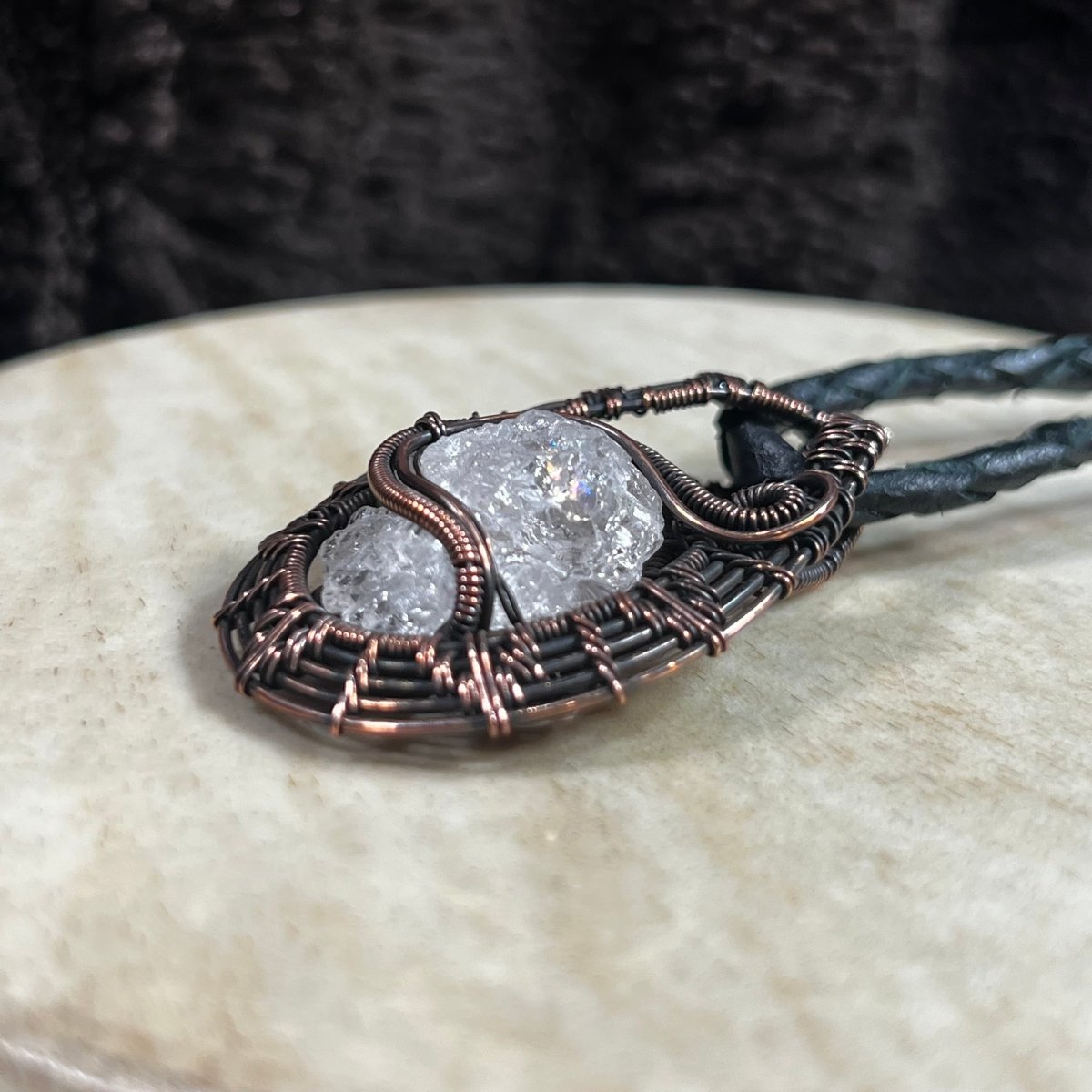 Raw Morganite Necklace - Mother Of Metal - Copper - For Her - For Him - Necklaces
