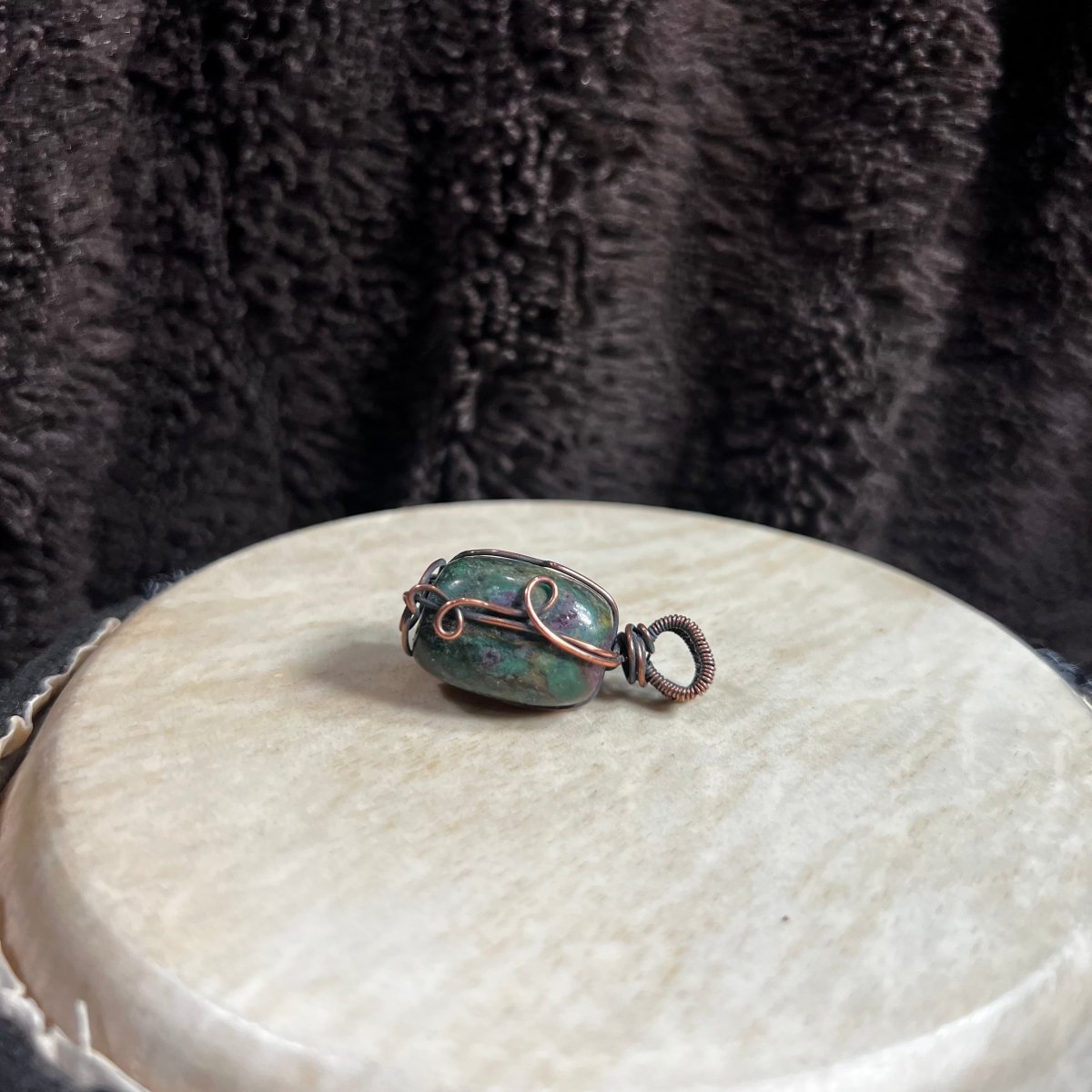 Ruby in Zoisite Unisex Pendant - Mother Of Metal - Copper - For Her - For Him - pendant