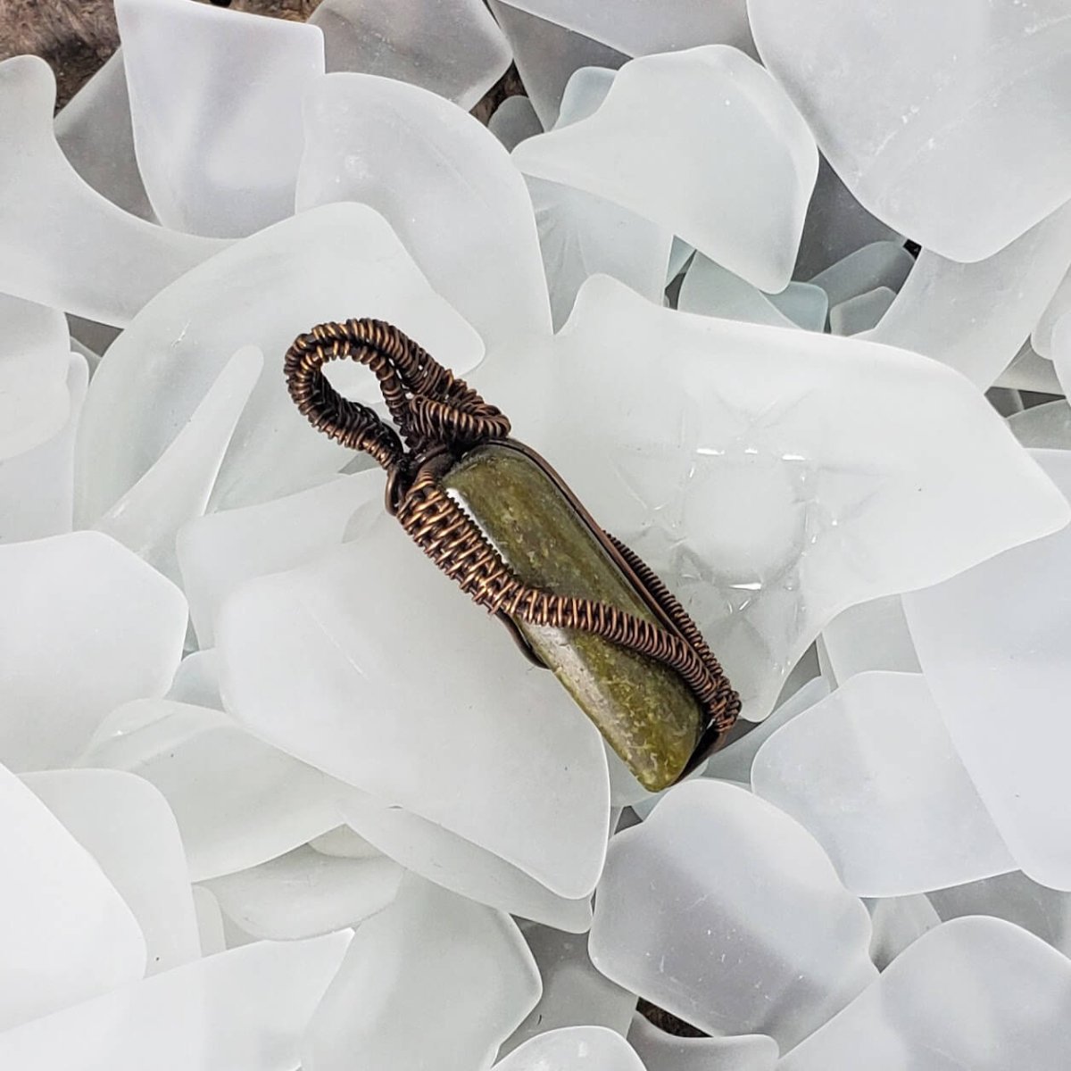 Serpentine Rectangle Copper Woven Pendant - Mother Of Metal - For Her - For Him - For Necks - Charms & Pendants