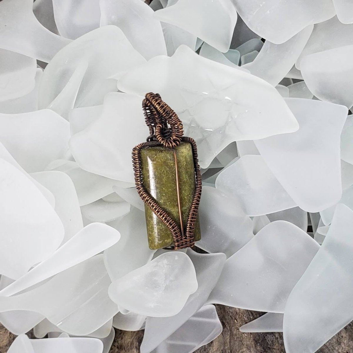 Serpentine Rectangle Copper Woven Pendant - Mother Of Metal - For Her - For Him - For Necks - Charms & Pendants